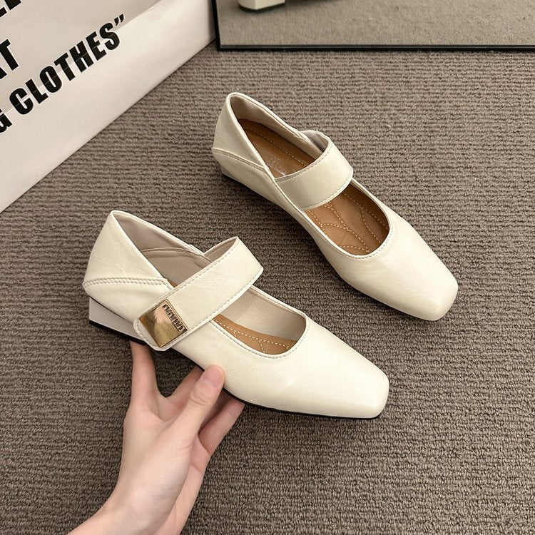 Damen elegante Mary Jane Ballerinas mit modischer Schnalle und komfortablem Fußbett R&B