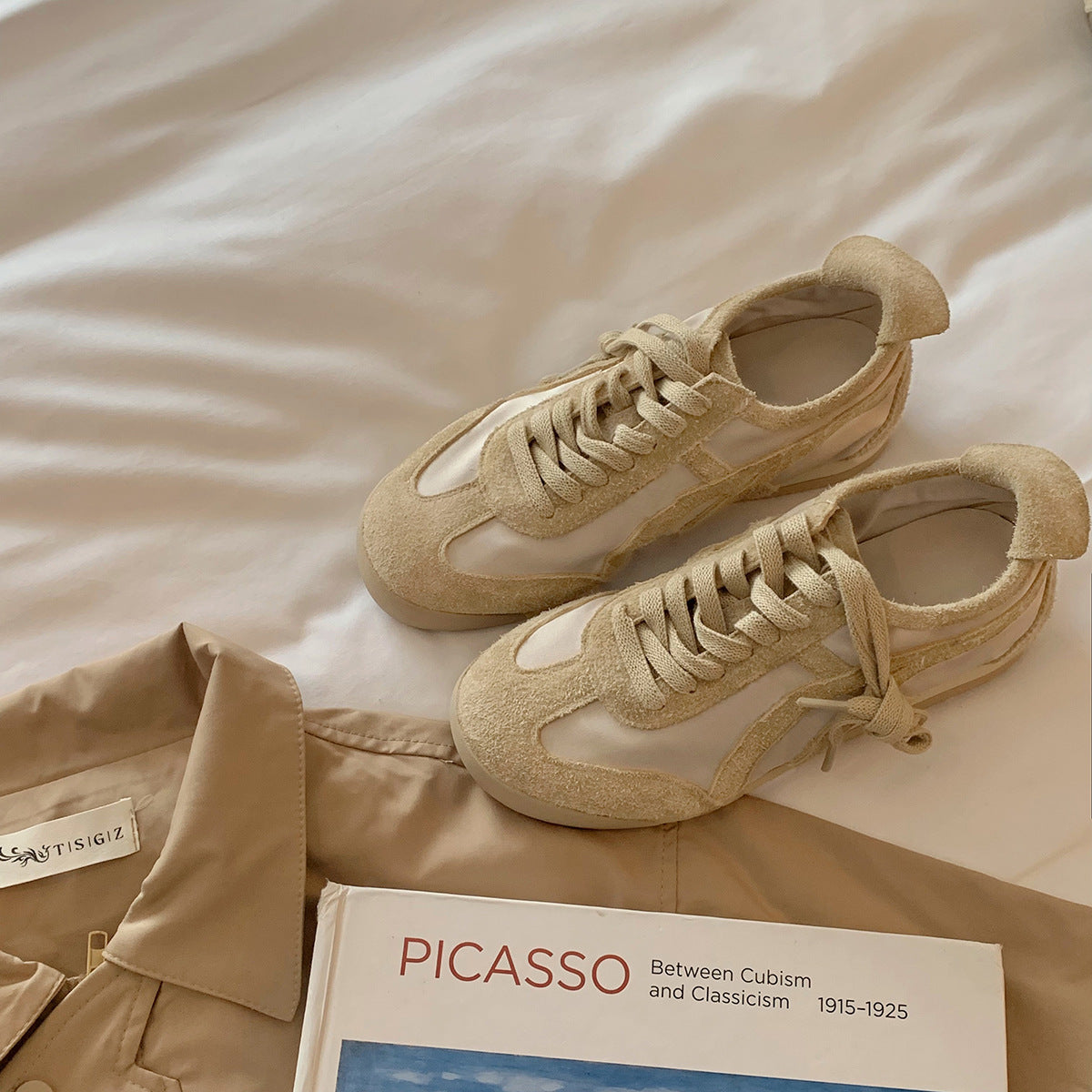 Damen modische Sneakers mit hochwertigem Wildleder und atmungsaktiver Konstruktion R&B