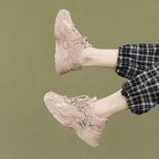 Damen modische Chunky Sneakers mit atmungsaktiver Mesh-Oberfläche und dämpfendem Sohlenprofil R&B