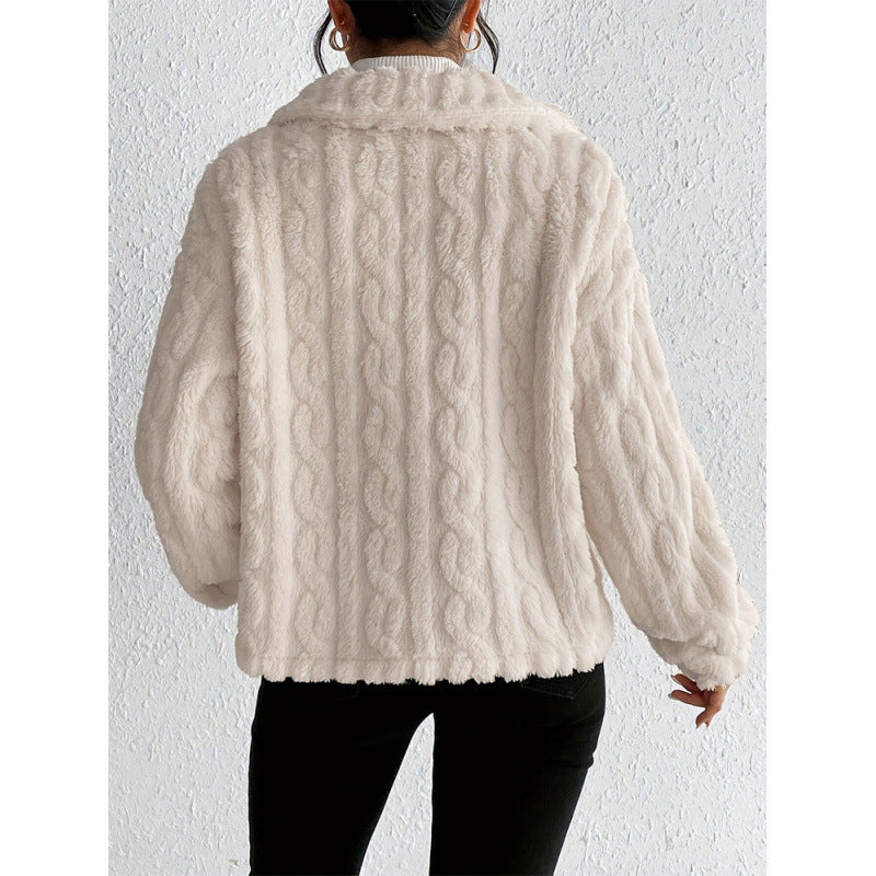 Damen Flauschige Oversize-Jacke R&B