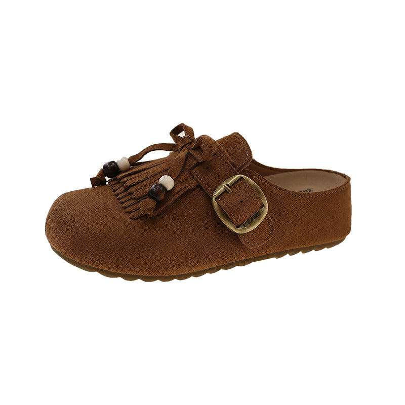 Damen Clogs mit fransigem Design und eleganter Schnalle R&B
