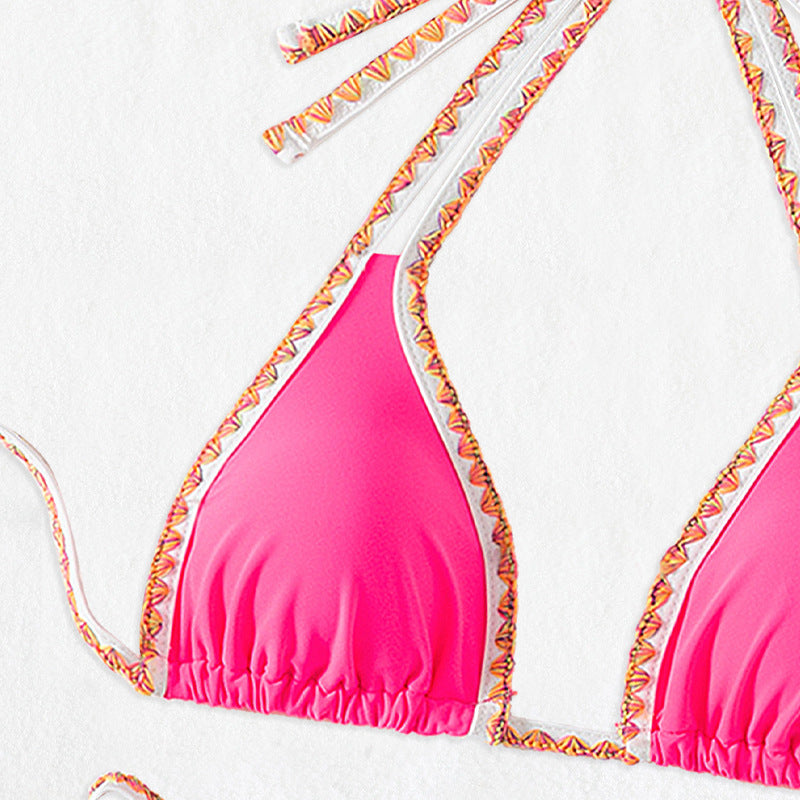 Damen Triangel-Bikini mit dekorativen Bändern R&B