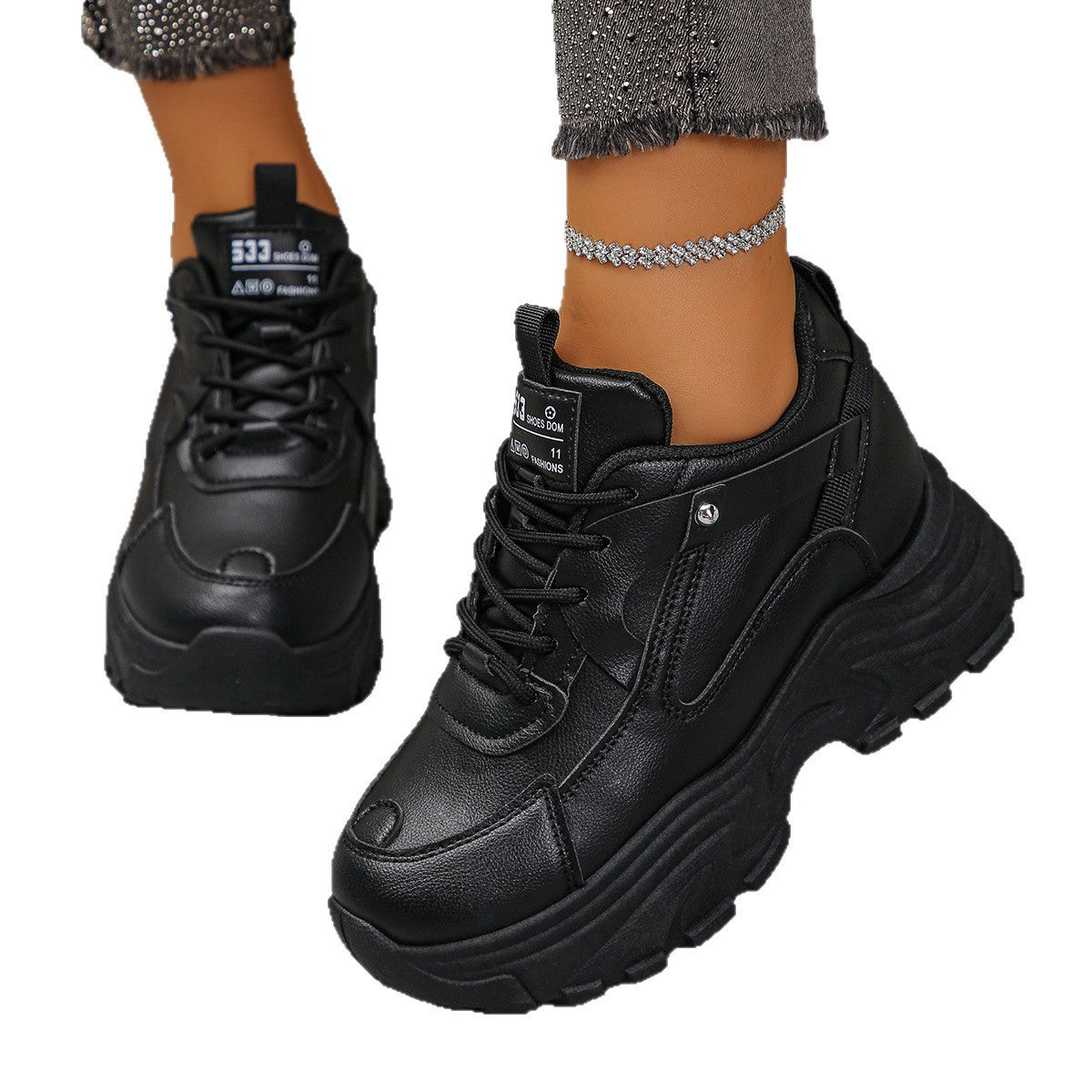 Damen Sneakers mit komfortabler dicker Sohle und atmungsaktivem Obermaterial R&B