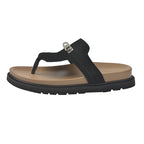 Damen Komfortable Zehentrenner-Sandalen mit ergonomischem Fußbett und dekorativer Schnalle R&B