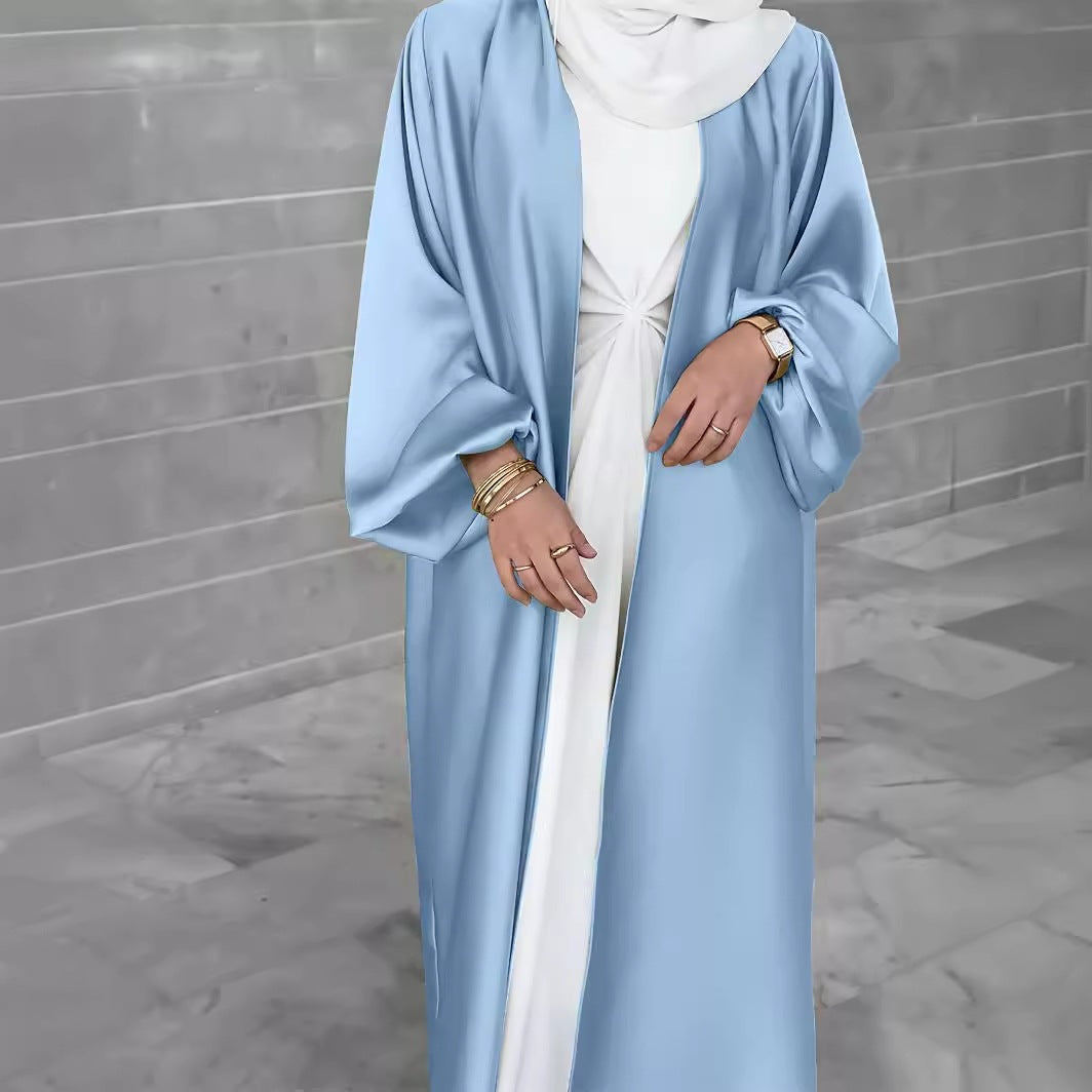 Damen eleganter Longcardigan aus fließendem Material mit weitem Schnitt R&B