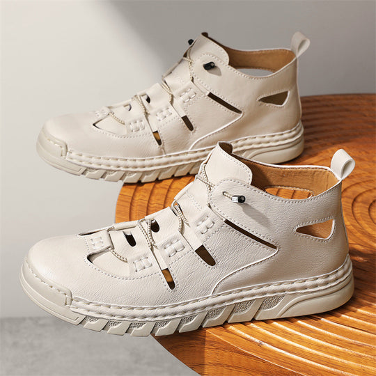 Herren Orthopädische Ledersandalen mit verstellbarem Riemensystem R&B