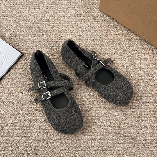 Damen Komfortable Ballerinas mit modischem Riemchenverschluss R&B