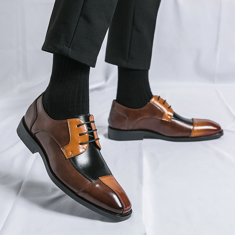 Herren Elegante Schnürschuhe mit zweifarbiger Lederoptik R&B
