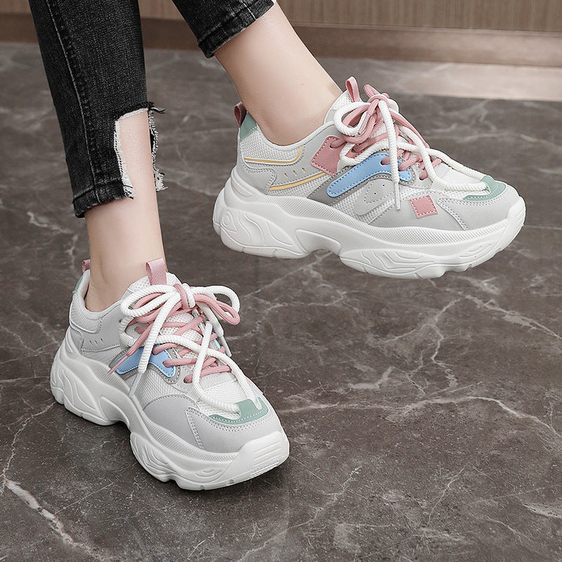 Damen Sportliche Chunky Sneakers mit atmungsaktiver Mesh-Oberfläche und stabiler Sohle R&B