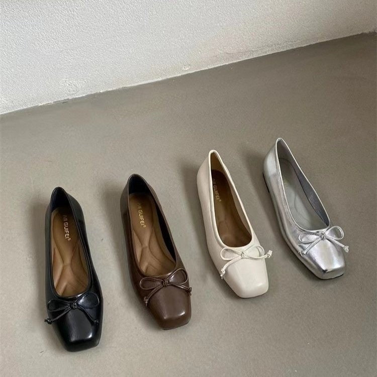 Damen Ballerinas mit dekorativem Schleifen-Design und bequemem Fußbett EB