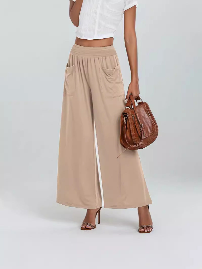 Damen Weite Hose mit elastischem Bund und Seitentaschen R&B