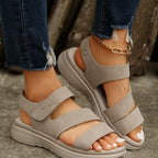 Damen Komfortable Wedge-Sandalen mit verstellbaren Riemen und ergonomischer Fußbettung R&B