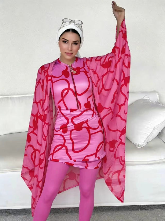 Damen modischer Bademantel mit weitem Cut R&B