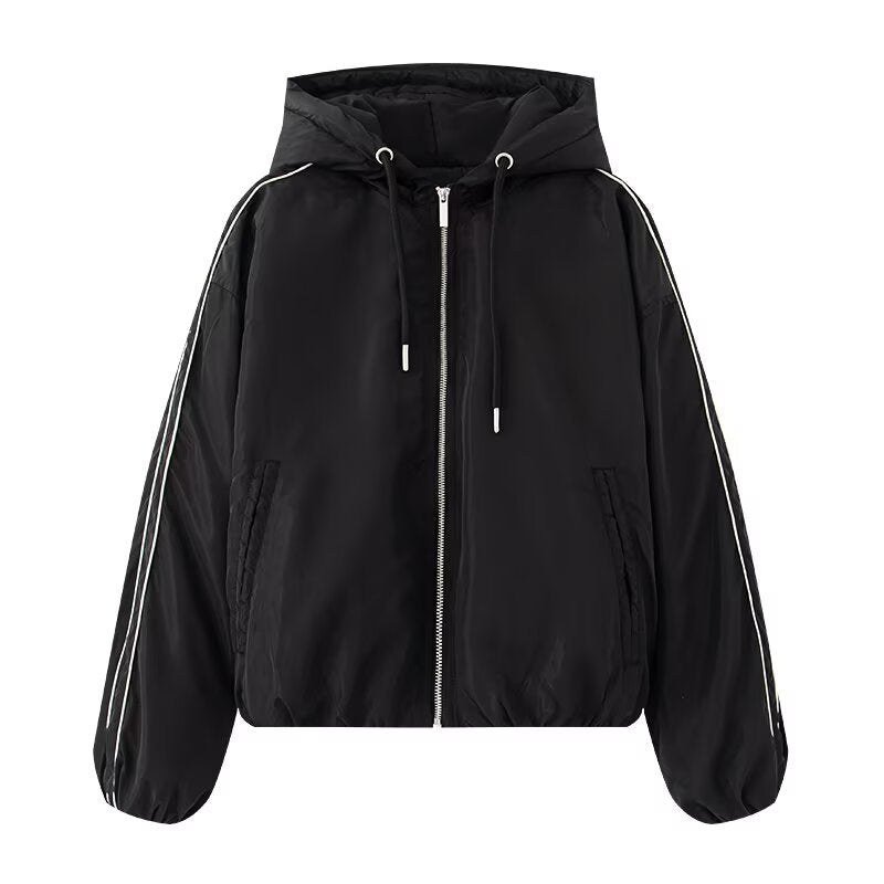 Damen sportliche Übergangsjacke mit hohem Kragen und praktischen Taschen R&B