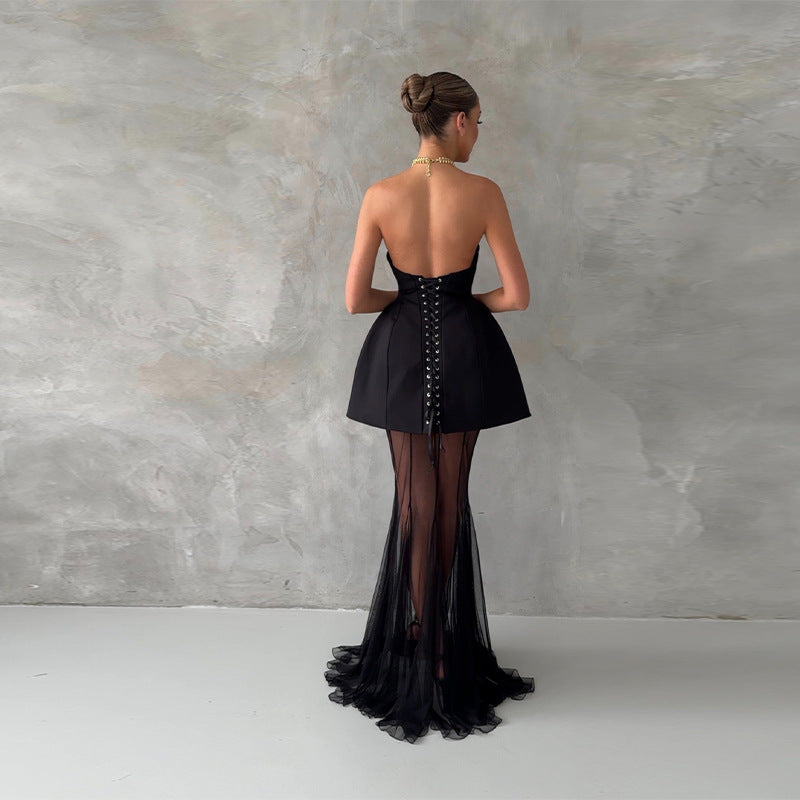 Damen Cocktailkleid mit schmaler Silhouette und ausgestelltem Rock R&B