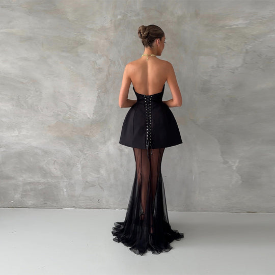 Damen Cocktailkleid mit schmaler Silhouette und ausgestelltem Rock R&B