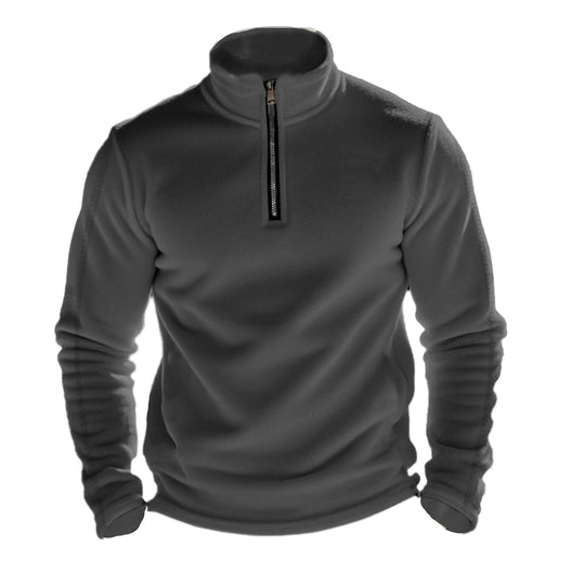 Herren Fleece-Pullover mit hohem Kragen und praktischer Reißverschlussöffnung R&B