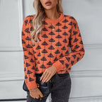 Damen Strickpullover mit verspieltem Baumdesign und weichem Material