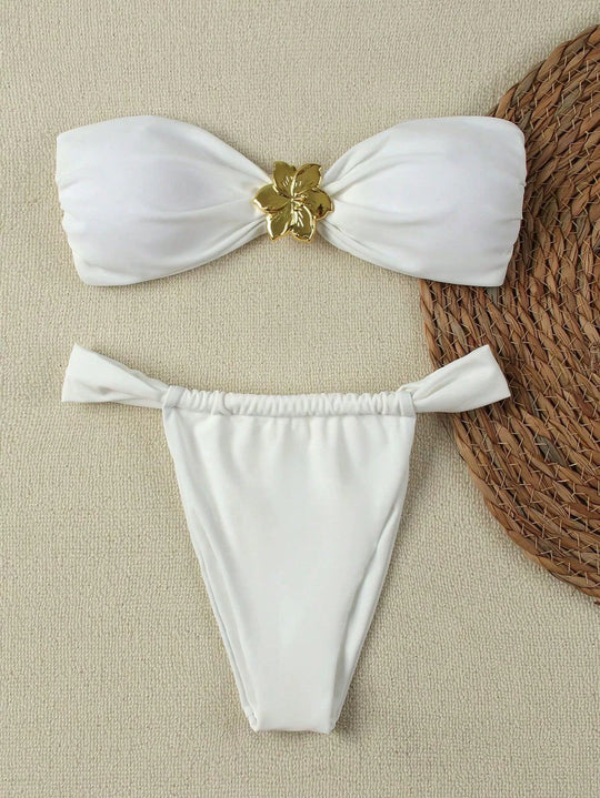 Damen Bandeau-Bikini mit elegantem Verschluss und modischem Design R&B