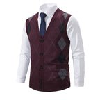 Herren modische Strickweste mit Karomuster R&B