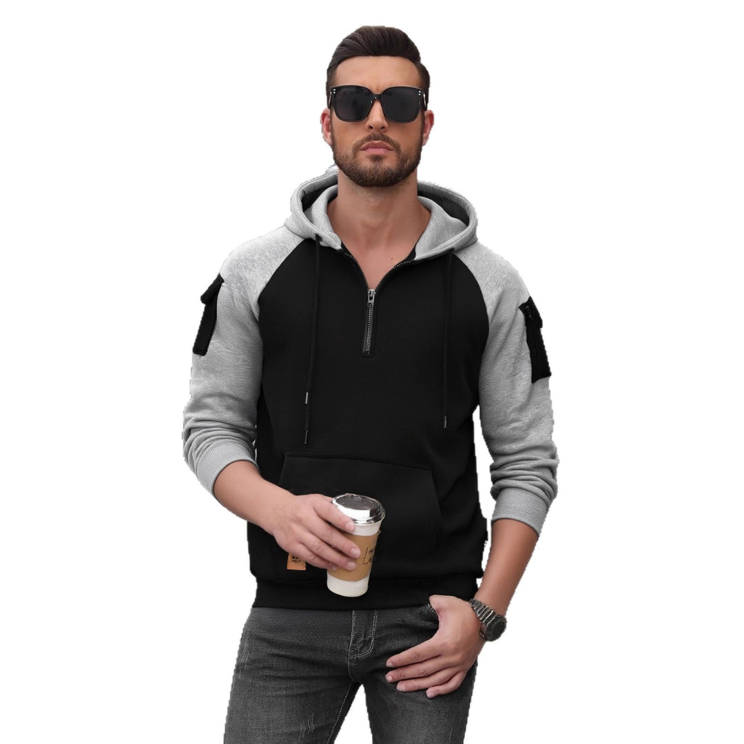 Herren Modischer Kapuzenpullover mit praktischen Reißverschluss-Details und sportlichem Schnitt R&B