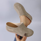 Damen Bequeme Clogs aus hochwertigem Leder mit ergonomischem Fußbett R&B
