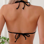 Damen Triangel-Bikini mit goldenen Akzenten und komfortabler Passform
