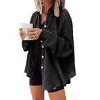 Damen Lässige Waffle-Strickjacke mit praktischen Taschen und Knopfdetails R&B