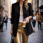 Damen eleganter Blazer mit Wabenstruktur und tailliertem Schnitt R&B
