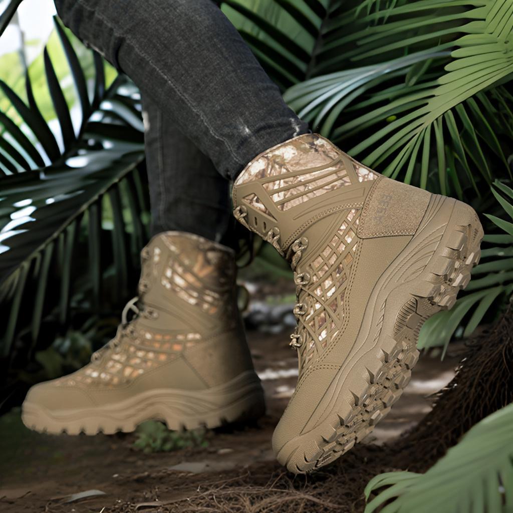 Herren vielseitige Outdoor-Stiefel mit hoher Knöchelunterstützung und rutschfester Sohle R&B