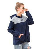 Damen Kapuzenpullover mit stylischem Kontrastdesign und elastischem Saum
