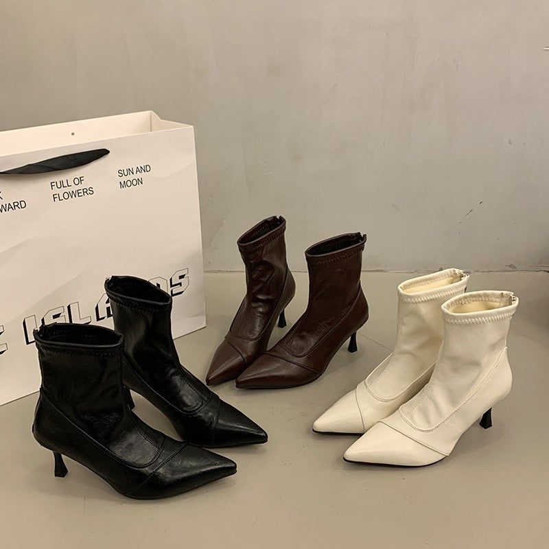 Damen Elegante Stiefeletten mit spitzem Schuhdesign und stylischem Absatz R&B