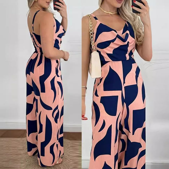Damen Jumpsuit mit eleganter Drapier-Optik und floralem Design R&B