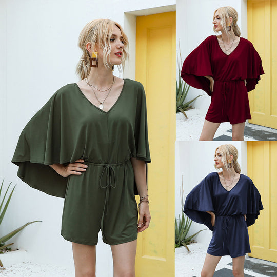 Damen Jumpsuit mit oversize Schnitt und verstellbarem Taillenzug R&B