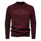 Herren Strickpullover mit hohem Kragen und strukturierter Oberfläche