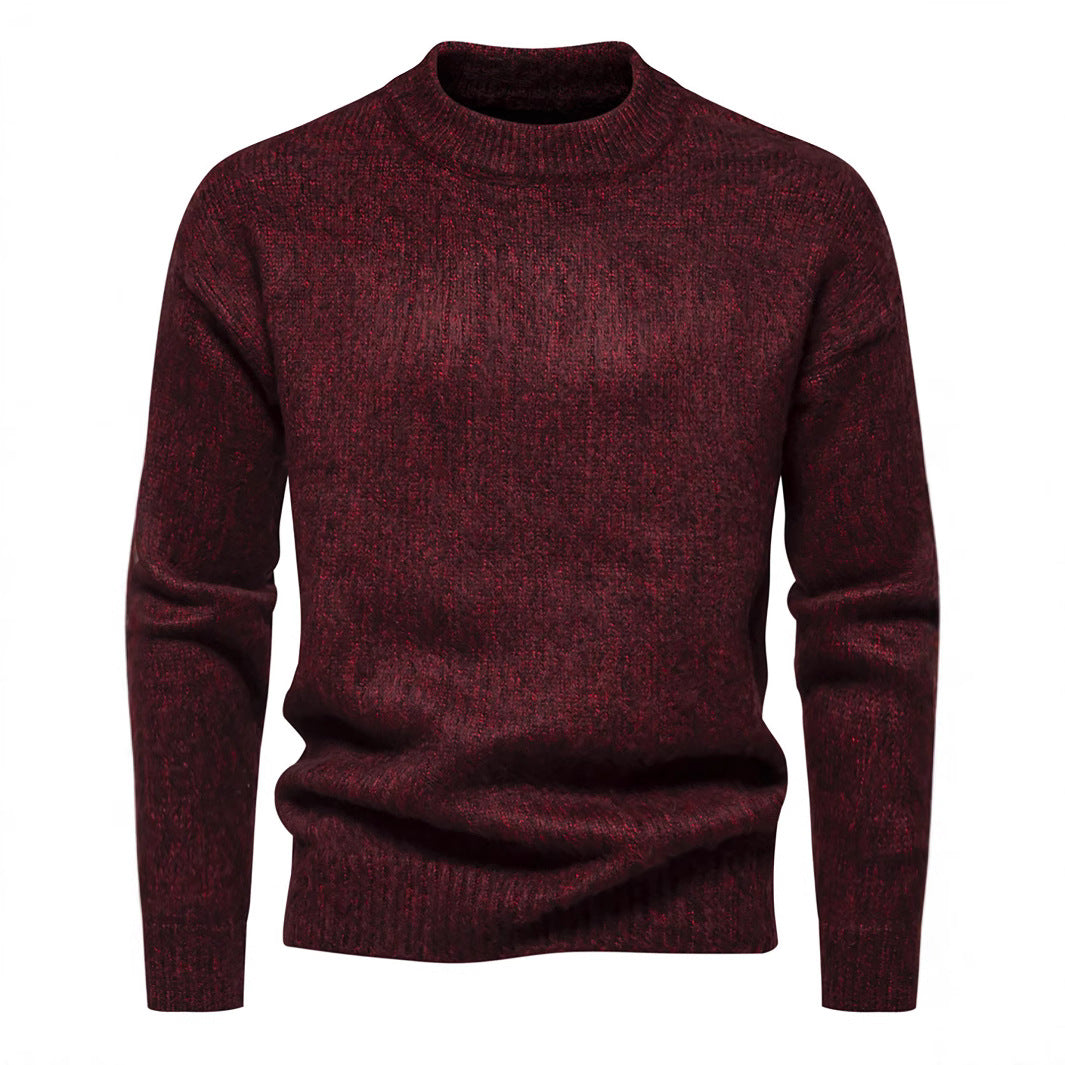 Herren Strickpullover mit hohem Kragen und strukturierter Oberfläche