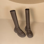 Damen hohe Gummistiefel mit rutschfester Profilsohle und elastischem Schaft R&B