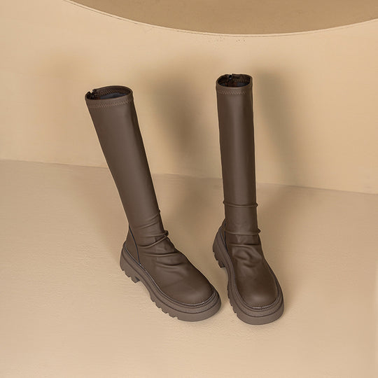 Damen hohe Gummistiefel mit rutschfester Profilsohle und elastischem Schaft R&B