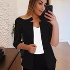Damen Elegante Blazerjacke mit Spitze R&B