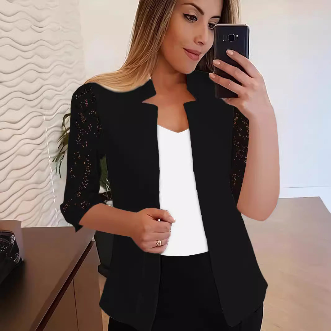 Damen Elegante Blazerjacke mit Spitze R&B