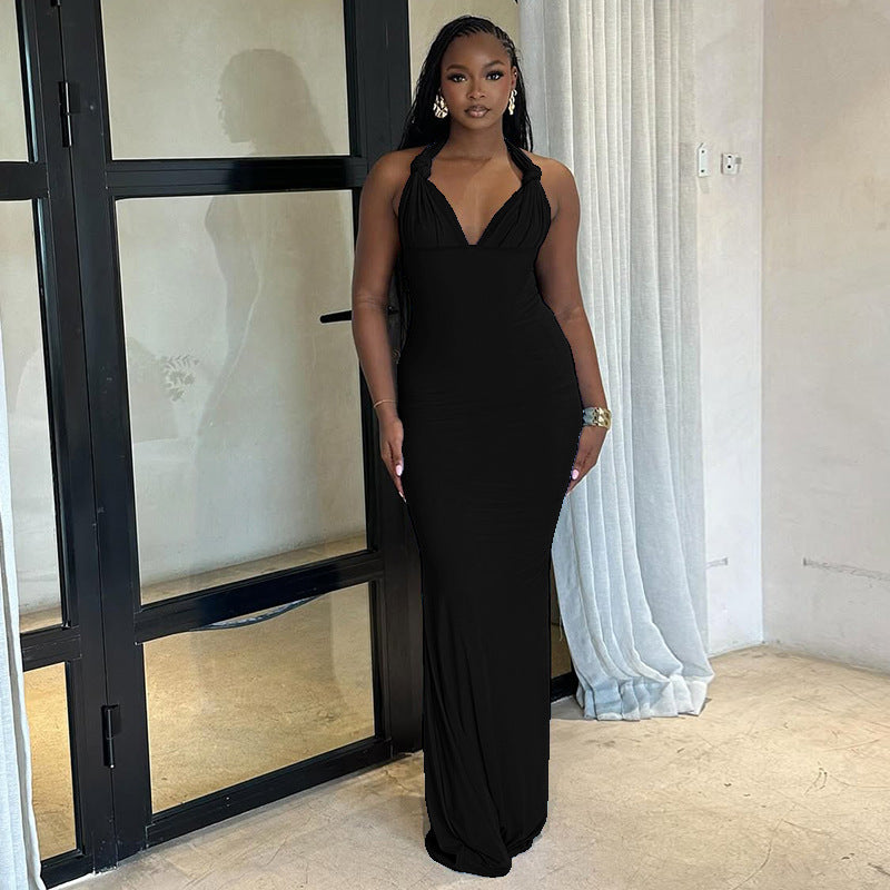 Damen Maxikleid mit raffinierter Wickeloptik R&B