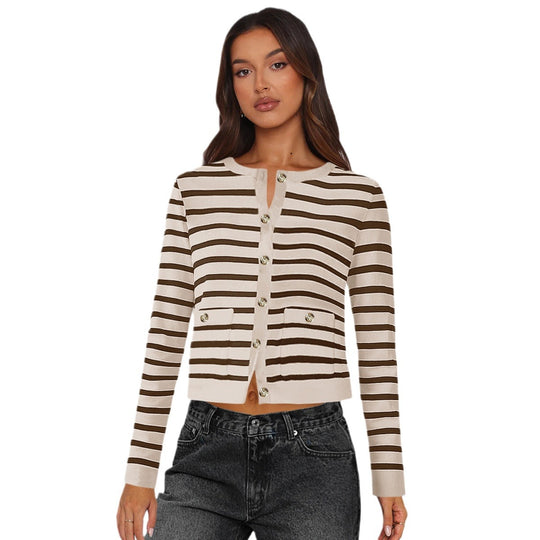 Damen gestreifte Kurzjacke R&B