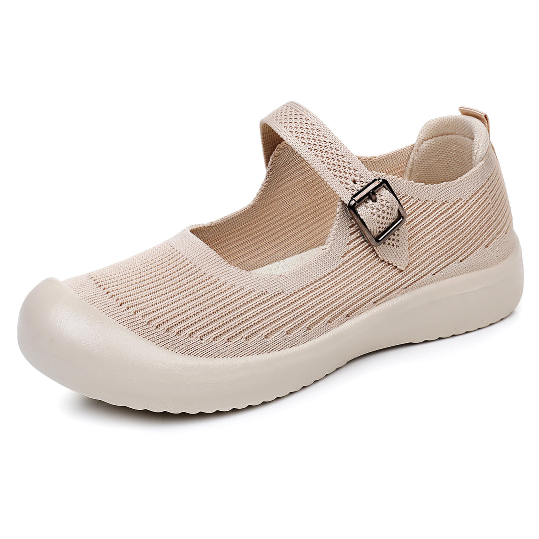 Damen sportliche Slip-On Schuhe mit verstellbarem Riemen und atmungsaktivem Obermaterial R&B
