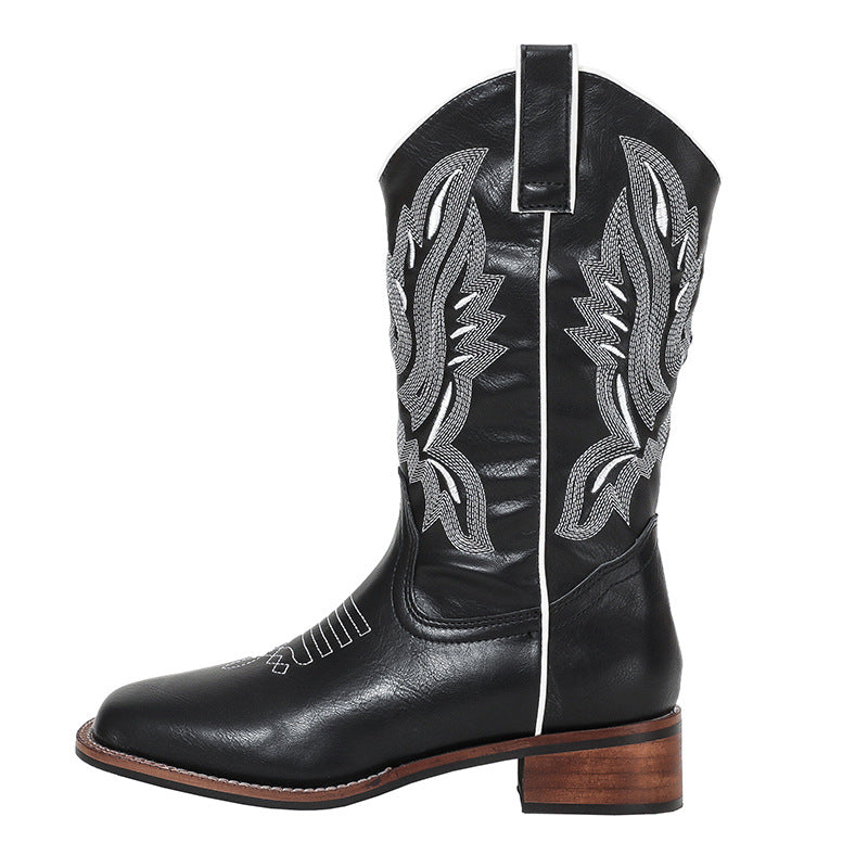 JeansCowboyStiefel Mit Blockabsatz Markanter WesternLook R&B