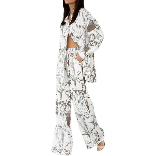 Damen Elegante und lässige Blusen-Hosen-Kombination R&B