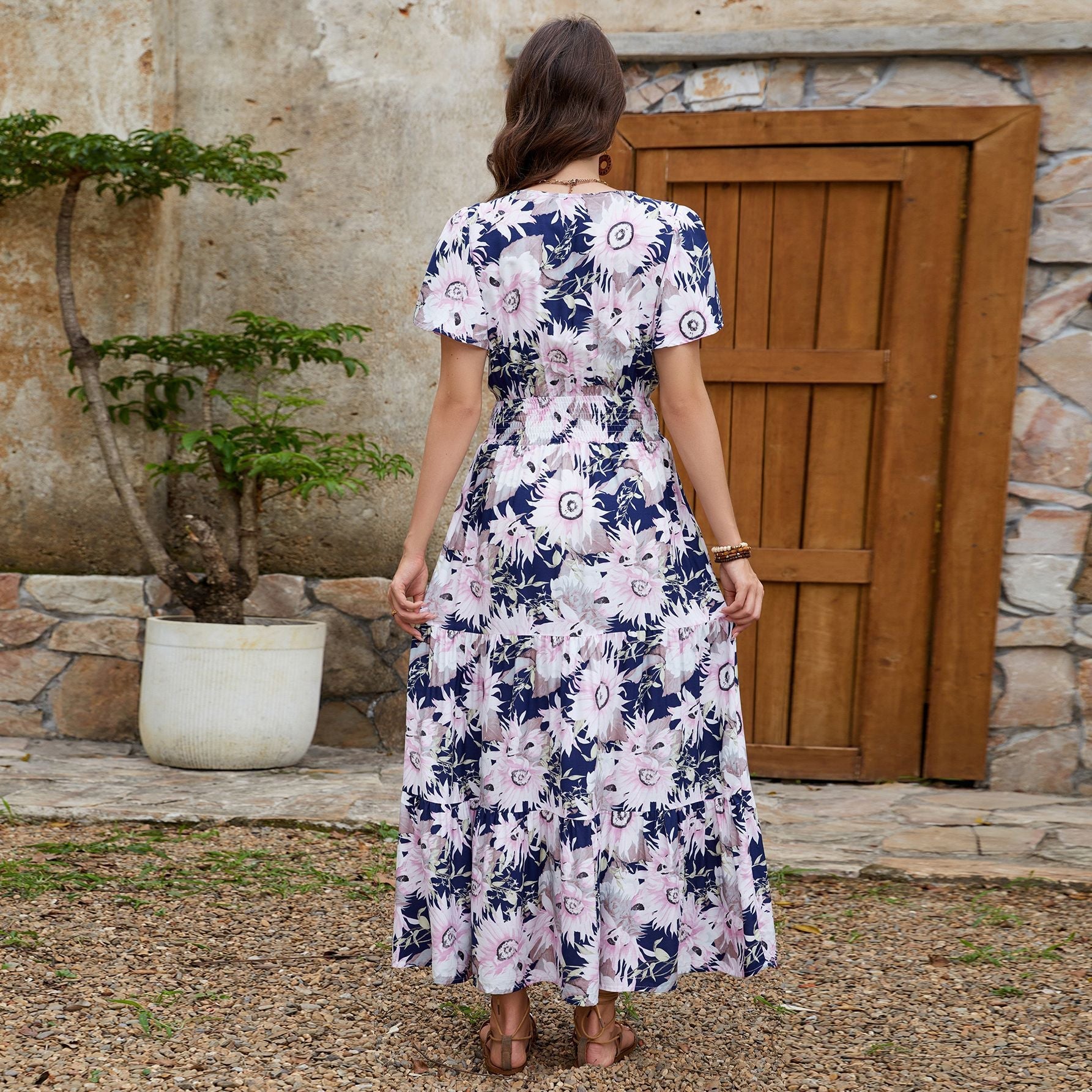 Damen Maxikleid mit floralem Druck R&B