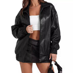 Damen Lässige Oversized-Jacke mit elastischen Bündchen und praktischen Taschen R&B