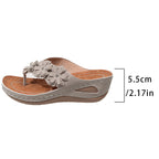 Damen Wedge-Pantoletten mit floralen Details und komfortablem Fußbett