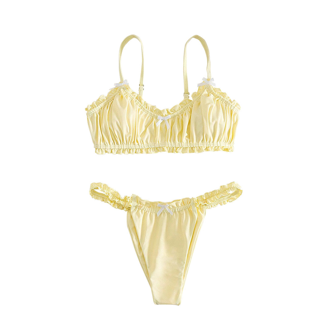 Damen Rüschentop-Bikini mit charmanten Schleifendetails R&B