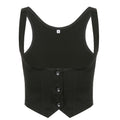 Damen Modisches Crop-Top mit eleganten Knopfdetails und tailliertem Schnitt R&B